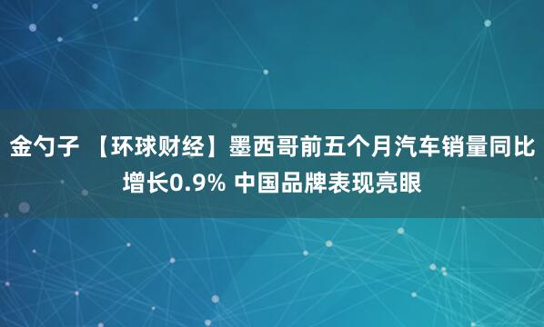 金勺子 【环球财经】墨西哥前五个月汽车销量同比增长0.9% 中国品牌表现亮眼